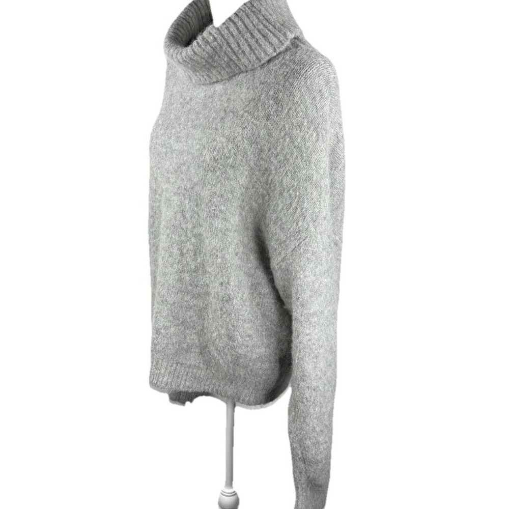 UGG Oversized Sweater Turtleneck XL Gray Soft Fuzzy Lagenlook Luxury Alpaca Wool - Picture 5 of 10